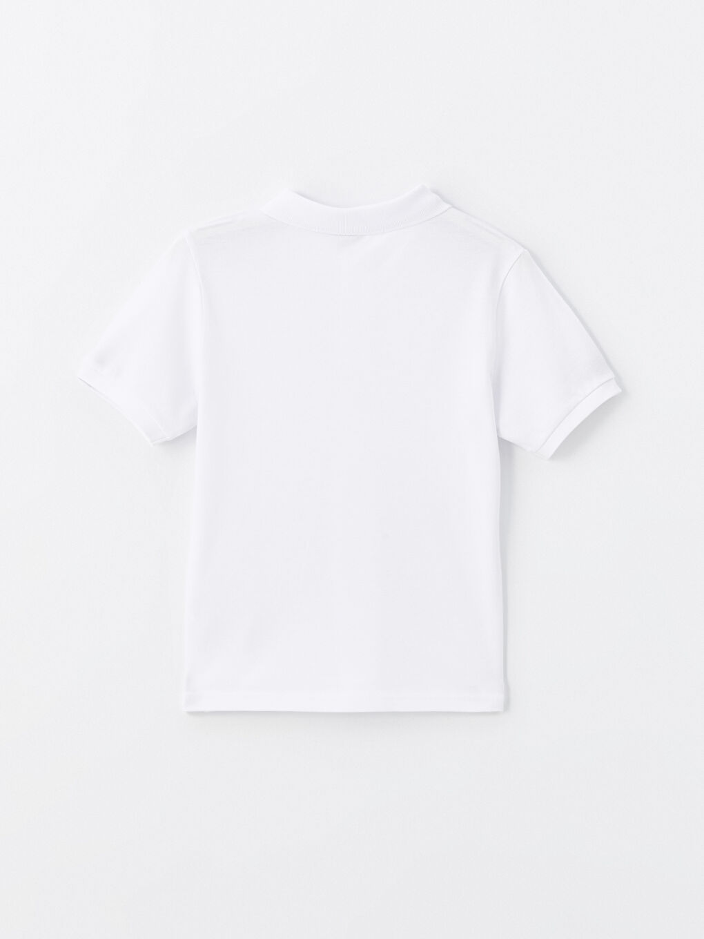Beyaz Basic Polo Yaka Erkek Çocuk Tişört-4