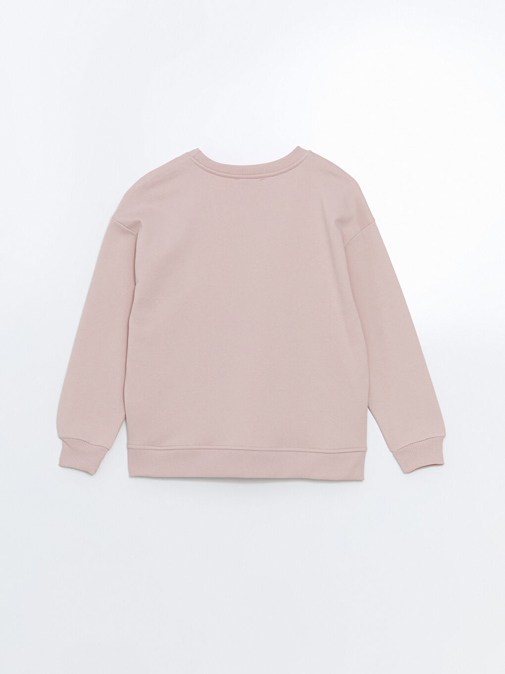 LC WAIKIKI Pembe Bisiklet Yaka Nakışlı Kadın Sweatshirt - 1