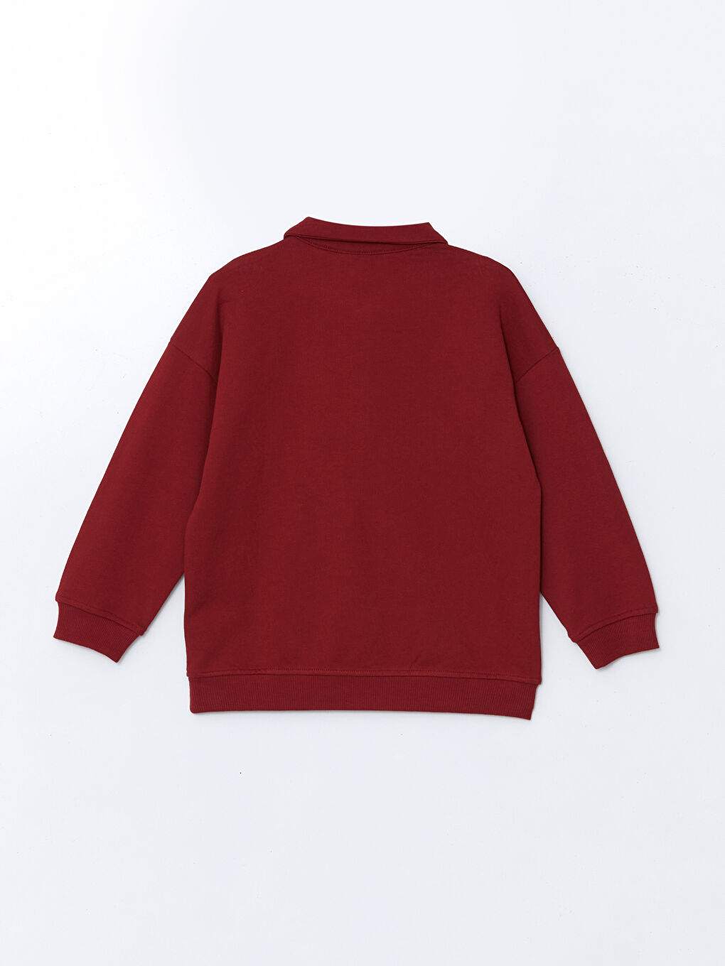 LCW baby Bordo Polo Yaka Nakışlı Erkek Çocuk Sweatshirt ve Eşofman Alt 2'li Takım - 2