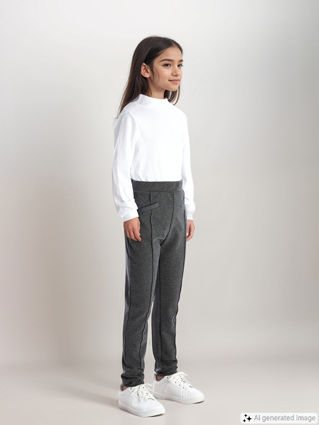 LCW Kids Elasticated Waist Girls' Long Leggings -W50292Z4-L8N