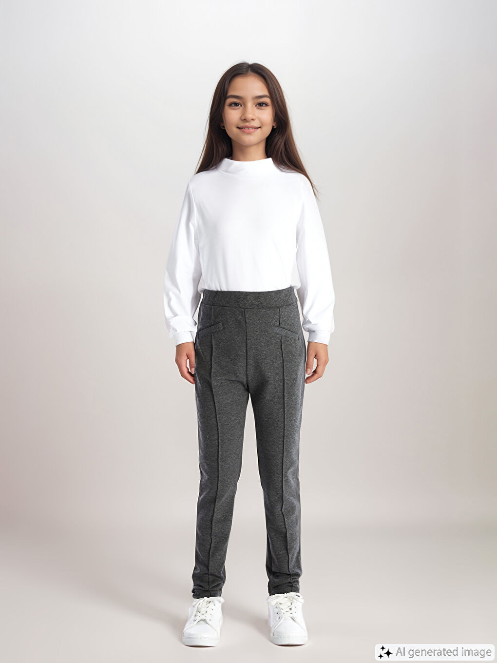 LCW Kids Elasticated Waist Girls' Long Leggings -W50292Z4-L8N
