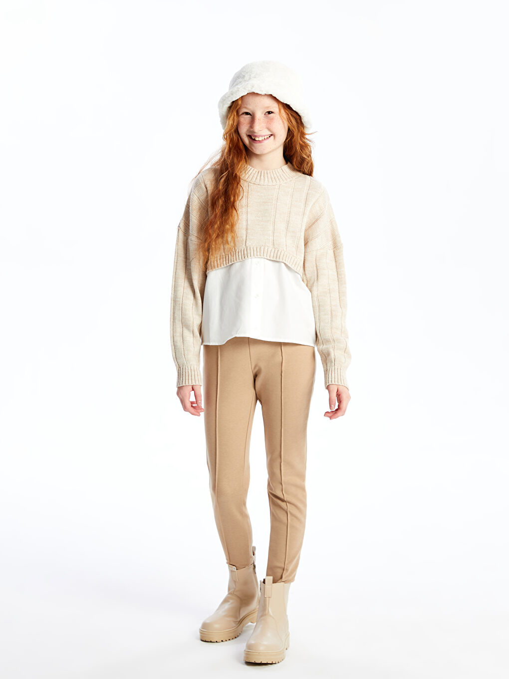 LCW Kids Elasticated Waist Girls' Long Leggings -W50292Z4-QZ0
