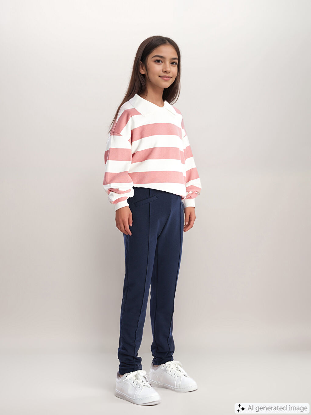 Elasticated Waist Girls' Long Leggings -W50292Z4-HRC