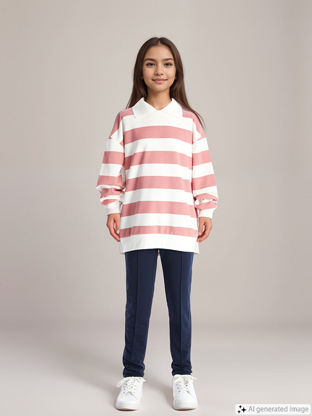 Elasticated Waist Girls' Long Leggings -W50292Z4-HRC