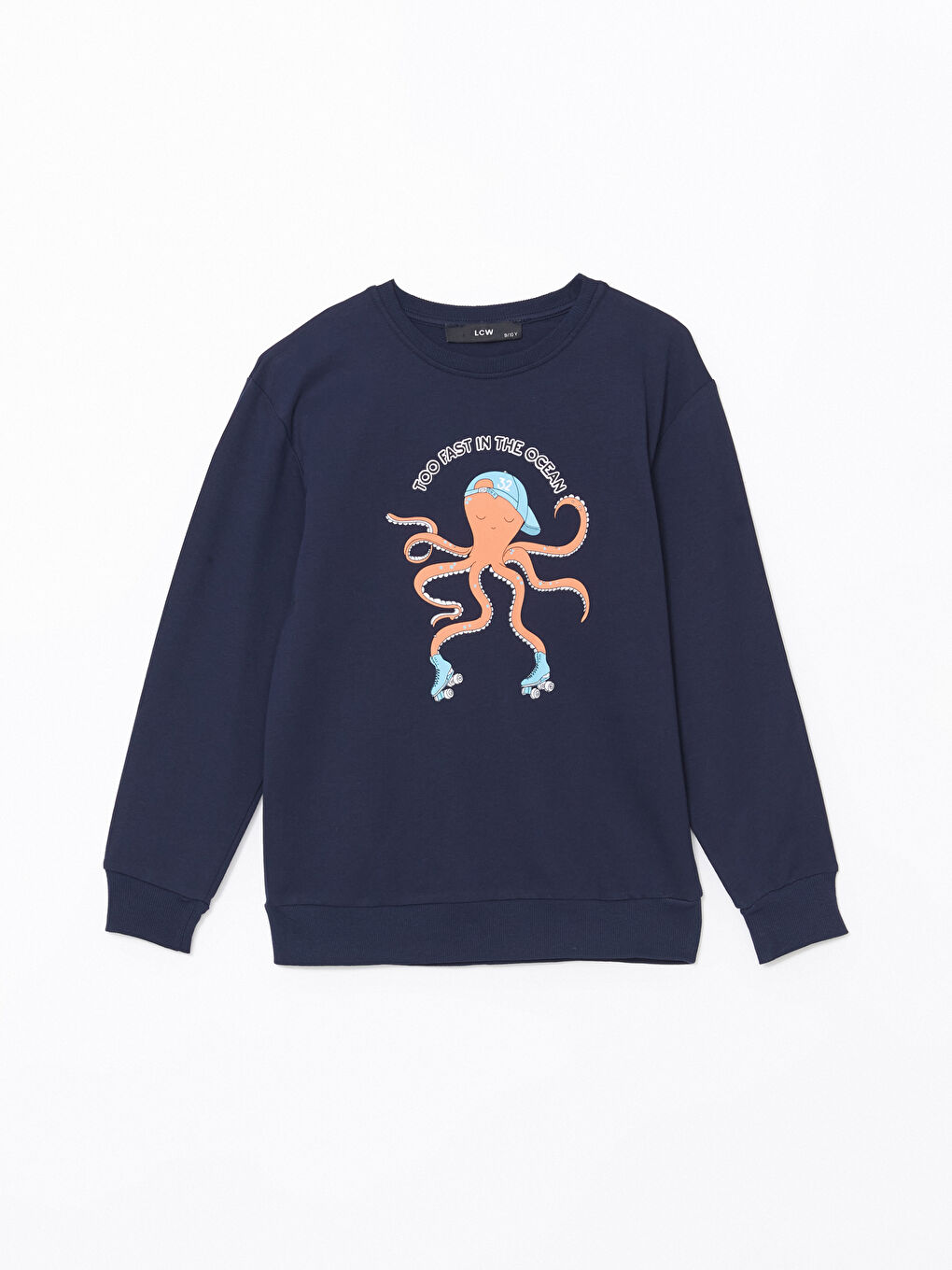 LCW Kids Lacivert Bisiklet Yaka Erkek Çocuk Sweatshirt ve Eşofman Alt - 1