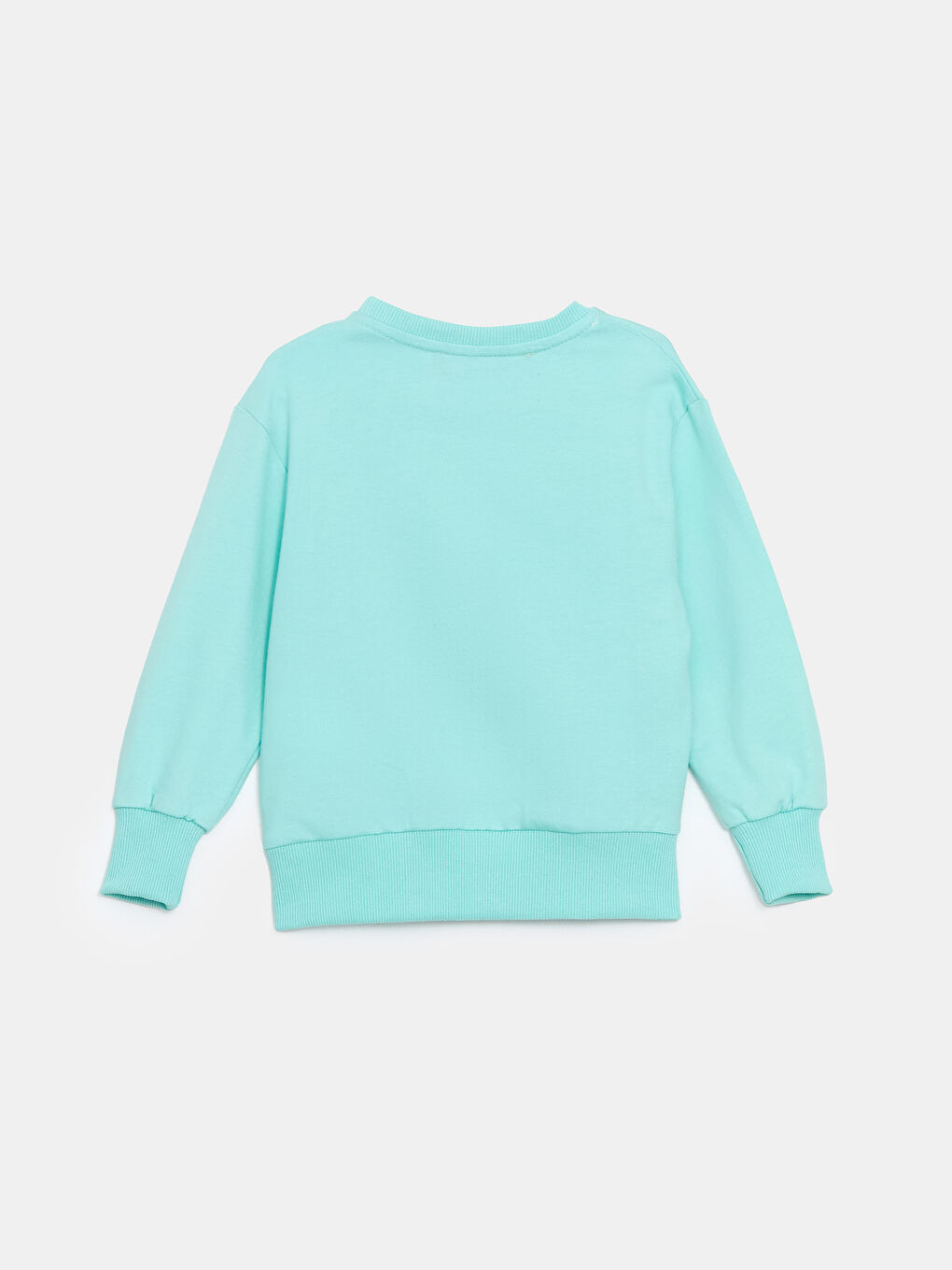 LCW Kids Mavi Bisiklet Yaka Baskılı Kız Çocuk Sweatshirt - 1