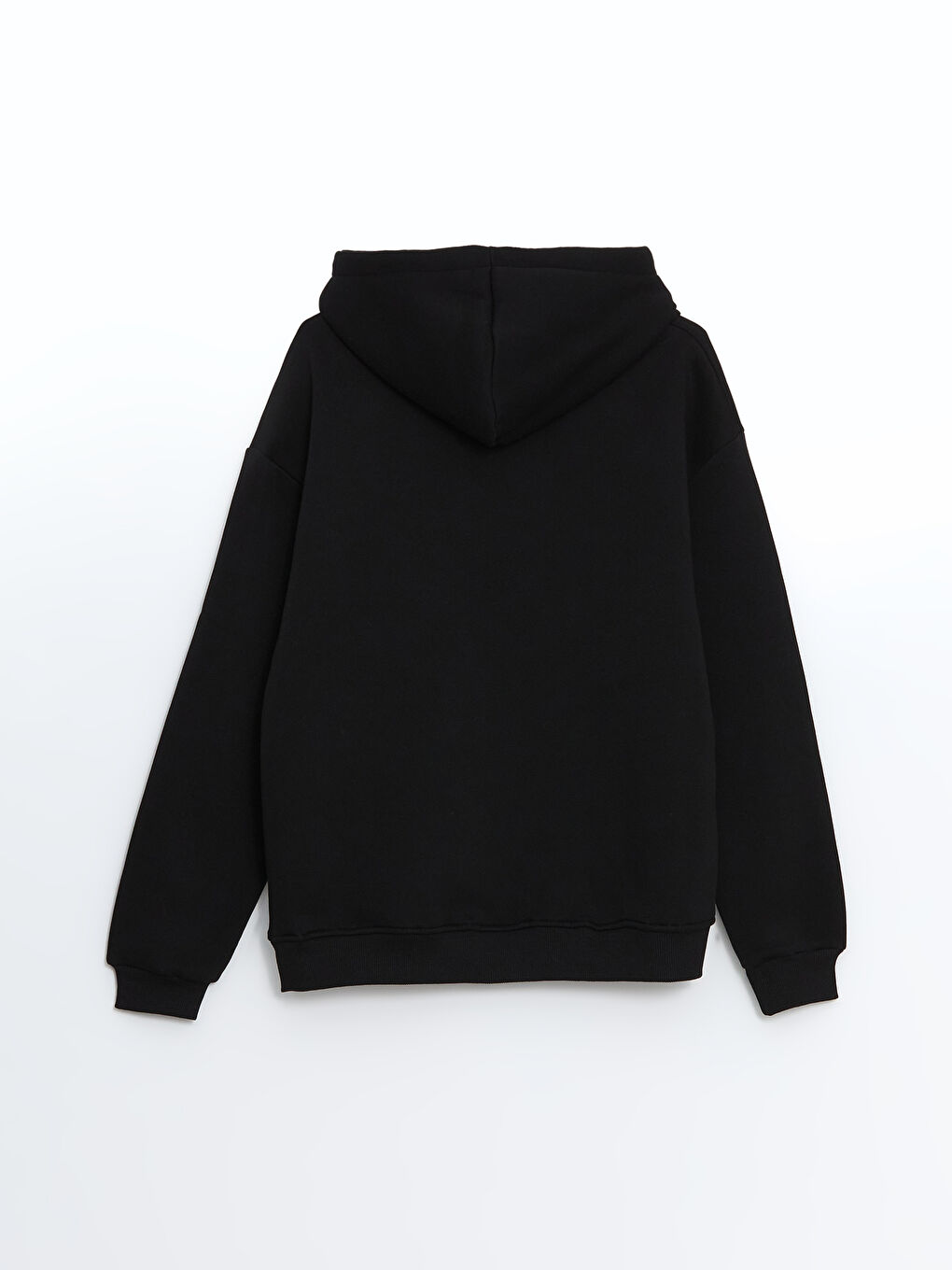 LC WAIKIKI Siyah Baskılı Kapüşonlu Kadın Hoodie - 5