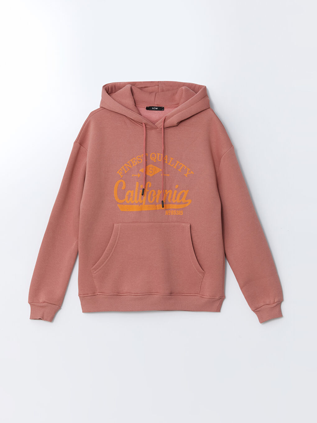 LC WAIKIKI Gül Kurusu Baskılı Kapüşonlu Kadın Hoodie