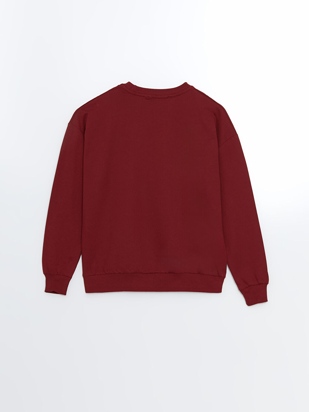 LC WAIKIKI Bordo Bisiklet Yaka Baskılı Kadın Sweatshirt - 5