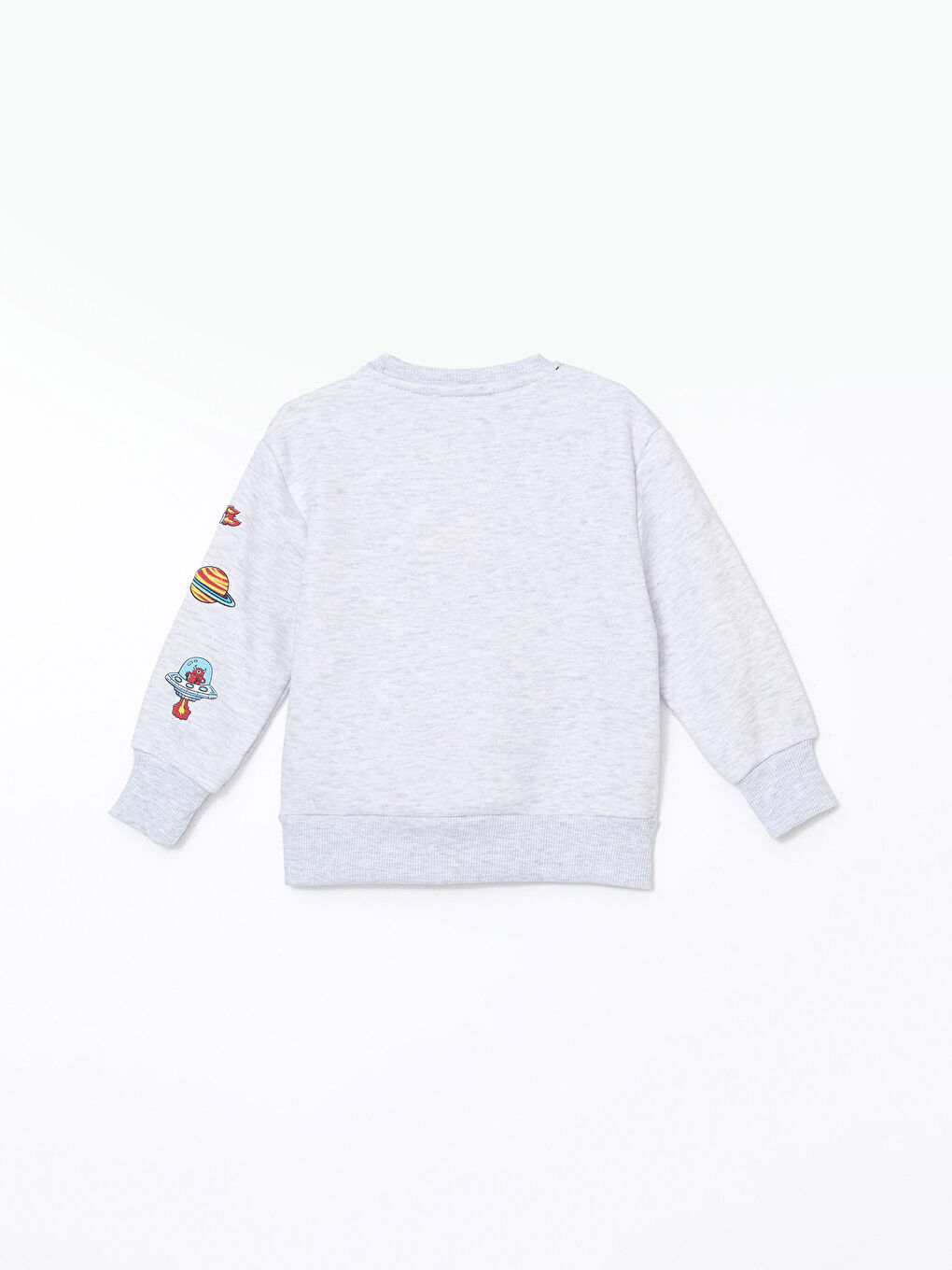 LCW Kids Gri Bisiklet Yaka Baskılı Erkek Çocuk Sweatshirt - 1