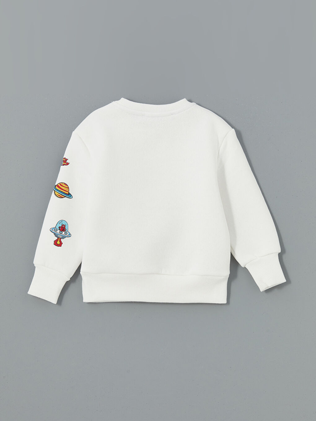 LCW Kids Ekru Bisiklet Yaka Baskılı Erkek Çocuk Sweatshirt - 1