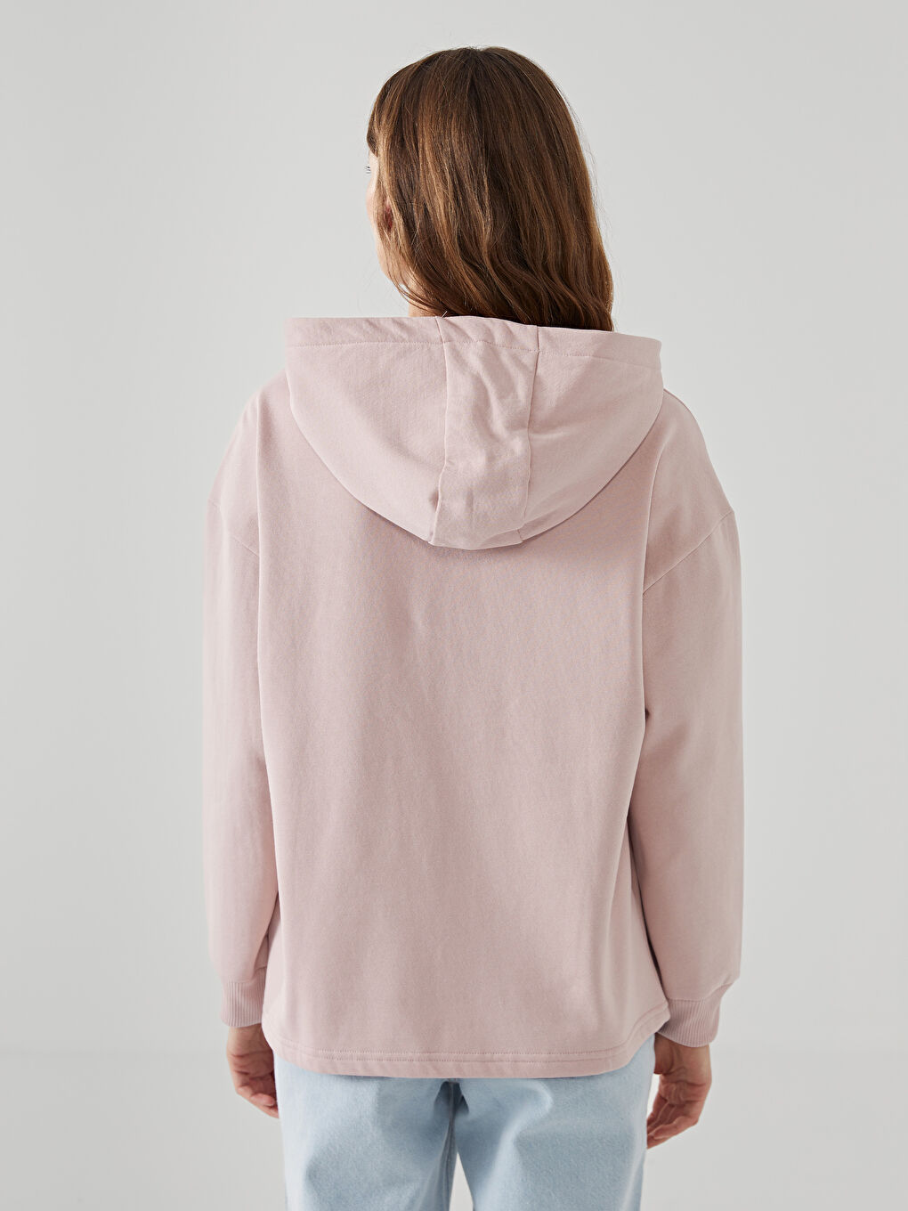 LC WAIKIKI Pembe Oversize Kadın Hoodie - 3