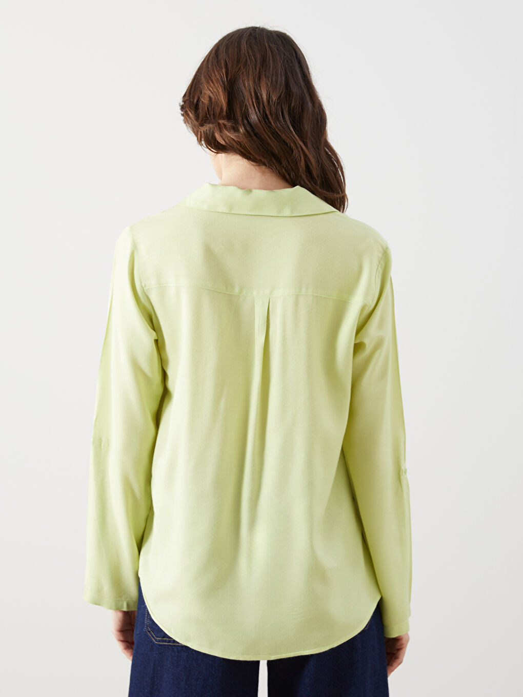 بلوزة واسعة بياقة قميص للسيدات-3