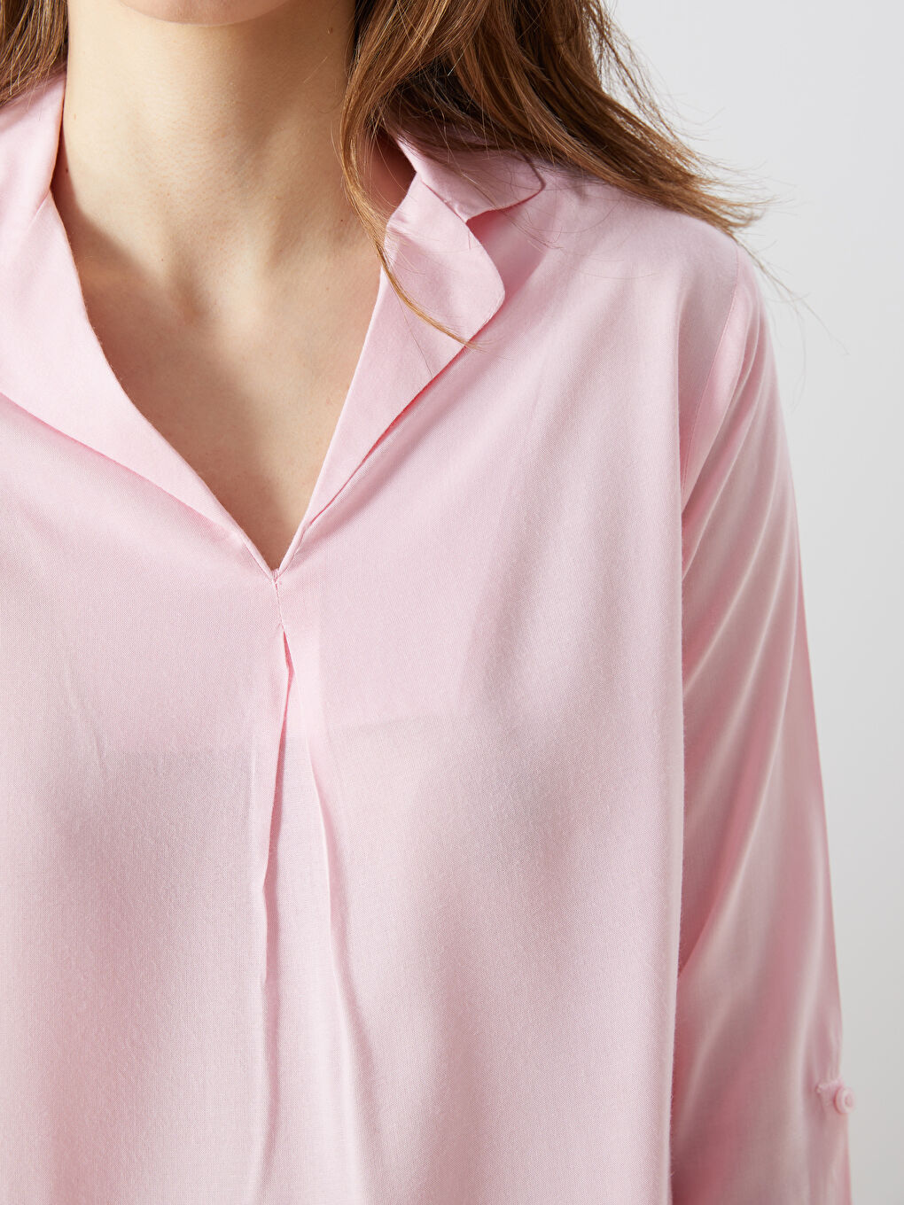 Collared Neck Oversize Women's Blouse-2