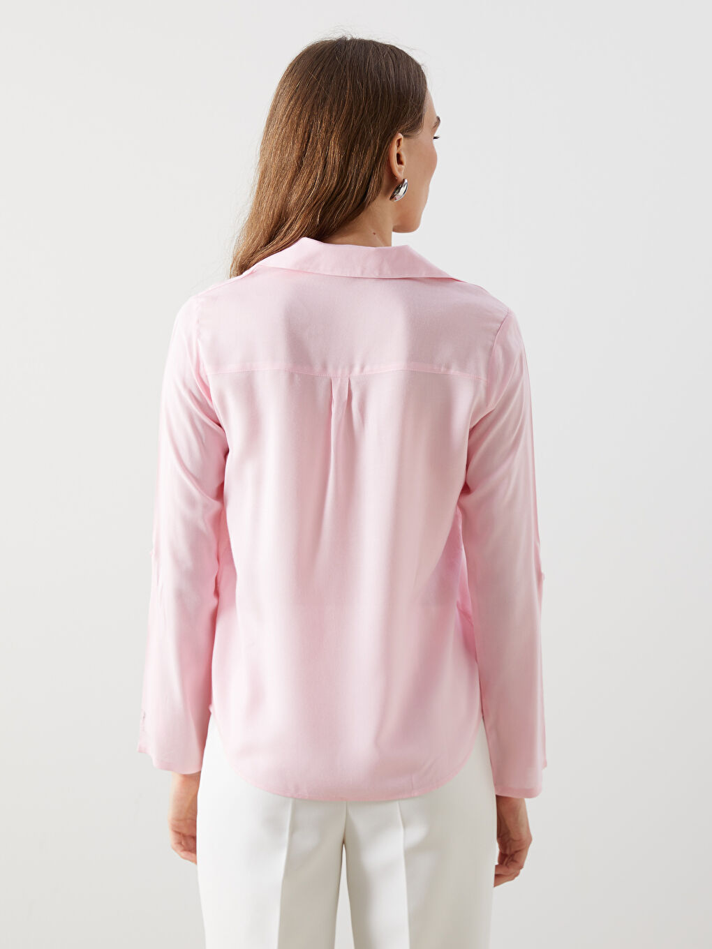 Collared Neck Oversize Women's Blouse-3