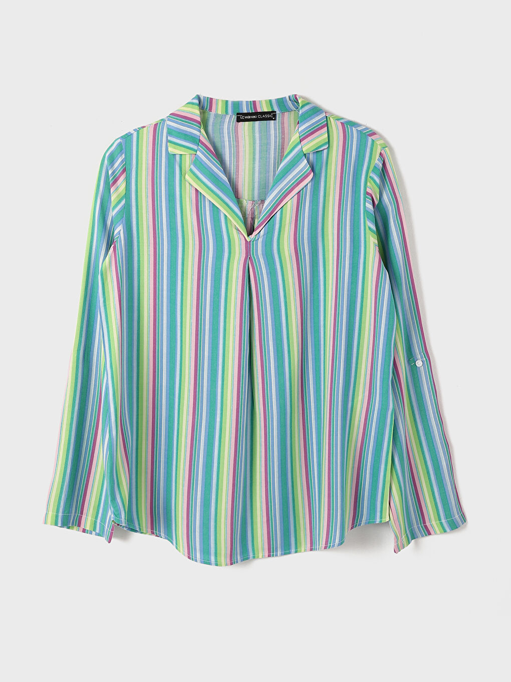 Striped Long Sleeve Women's Shirt -W4LC28Z8-LEN