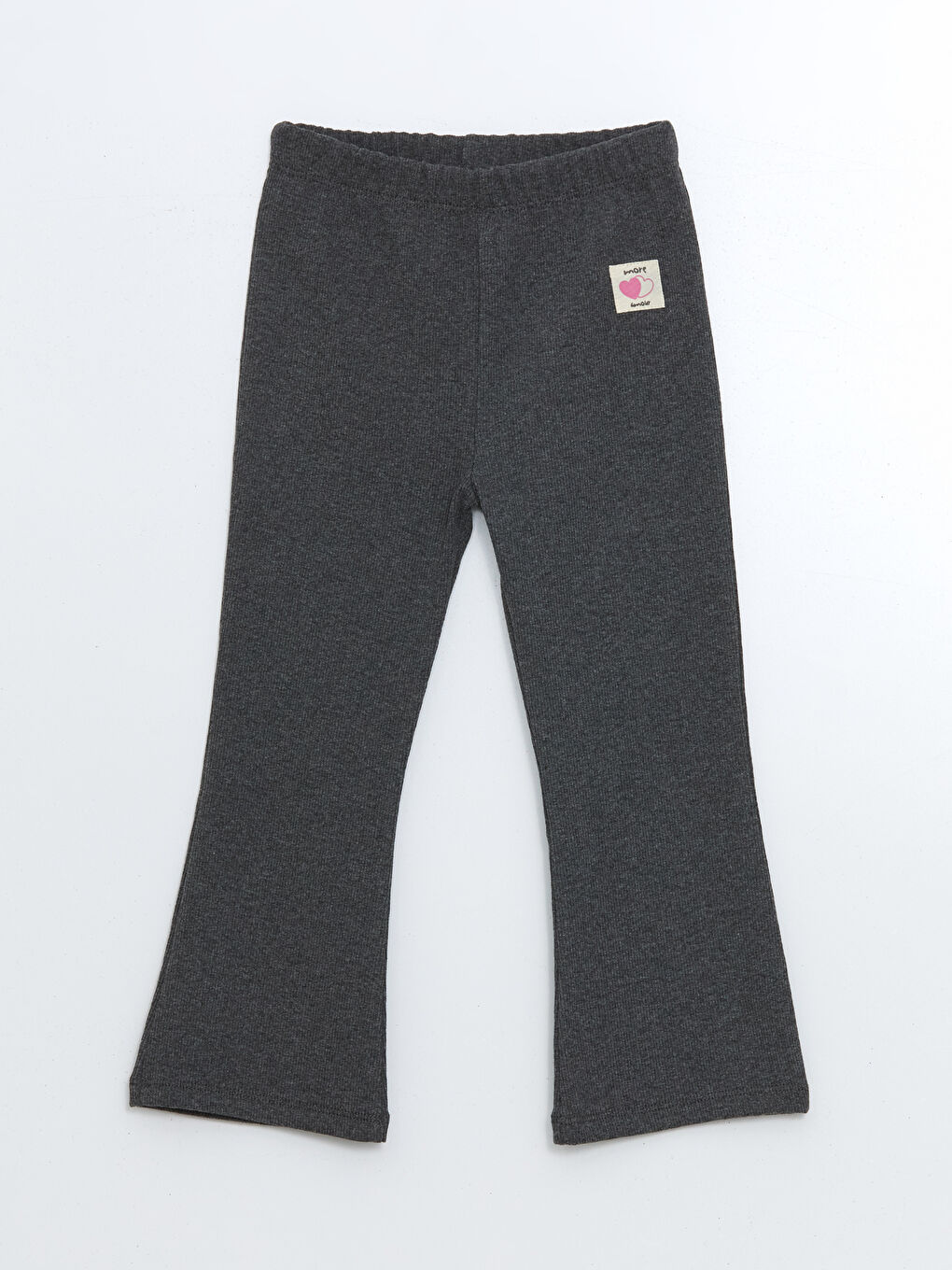 Antrasit Beli Lastikli İspanyol Paça Kız Çocuk Tayt Pantolon