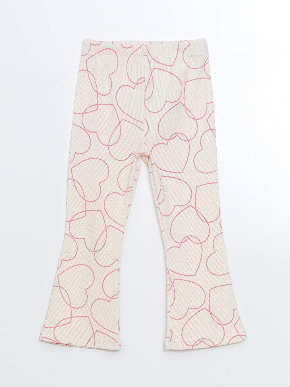 Pembe Beli Lastikli İspanyol Paça Kız Çocuk Tayt Pantolon