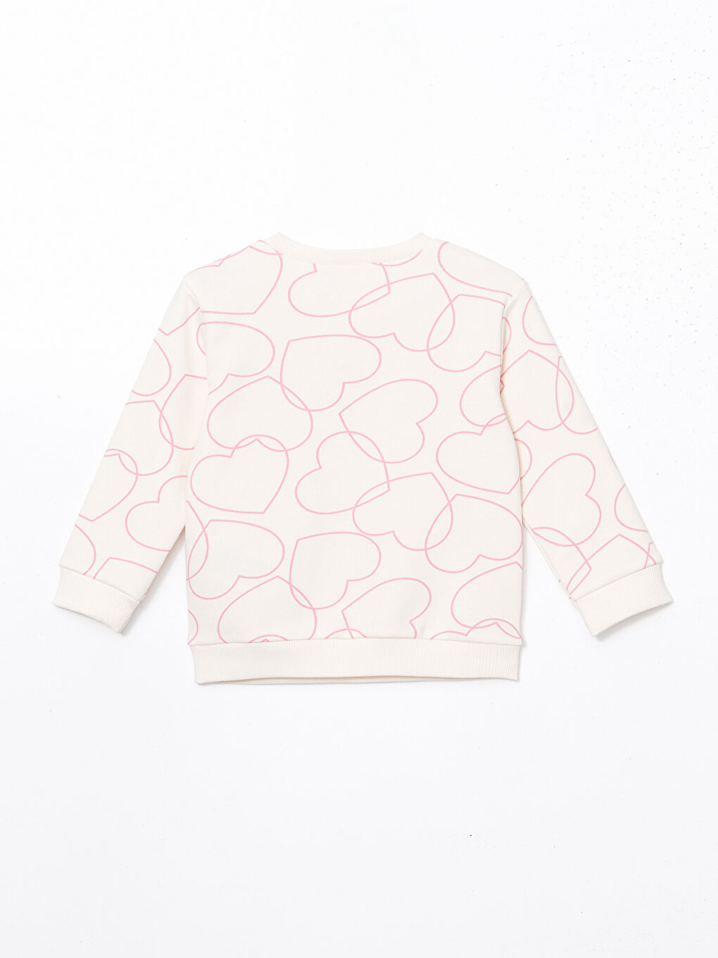 Pembe Bisiklet Yaka Baskılı Kız Çocuk Sweatshirt-1