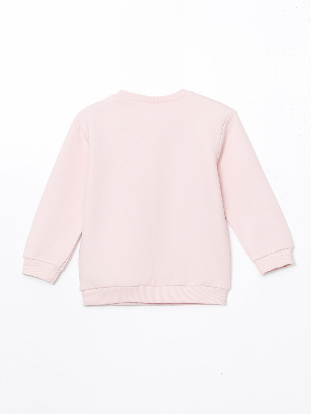 Pembe Bisiklet Yaka Uzun Kollu Baskılı Kız Çocuk Sweatshirt-1