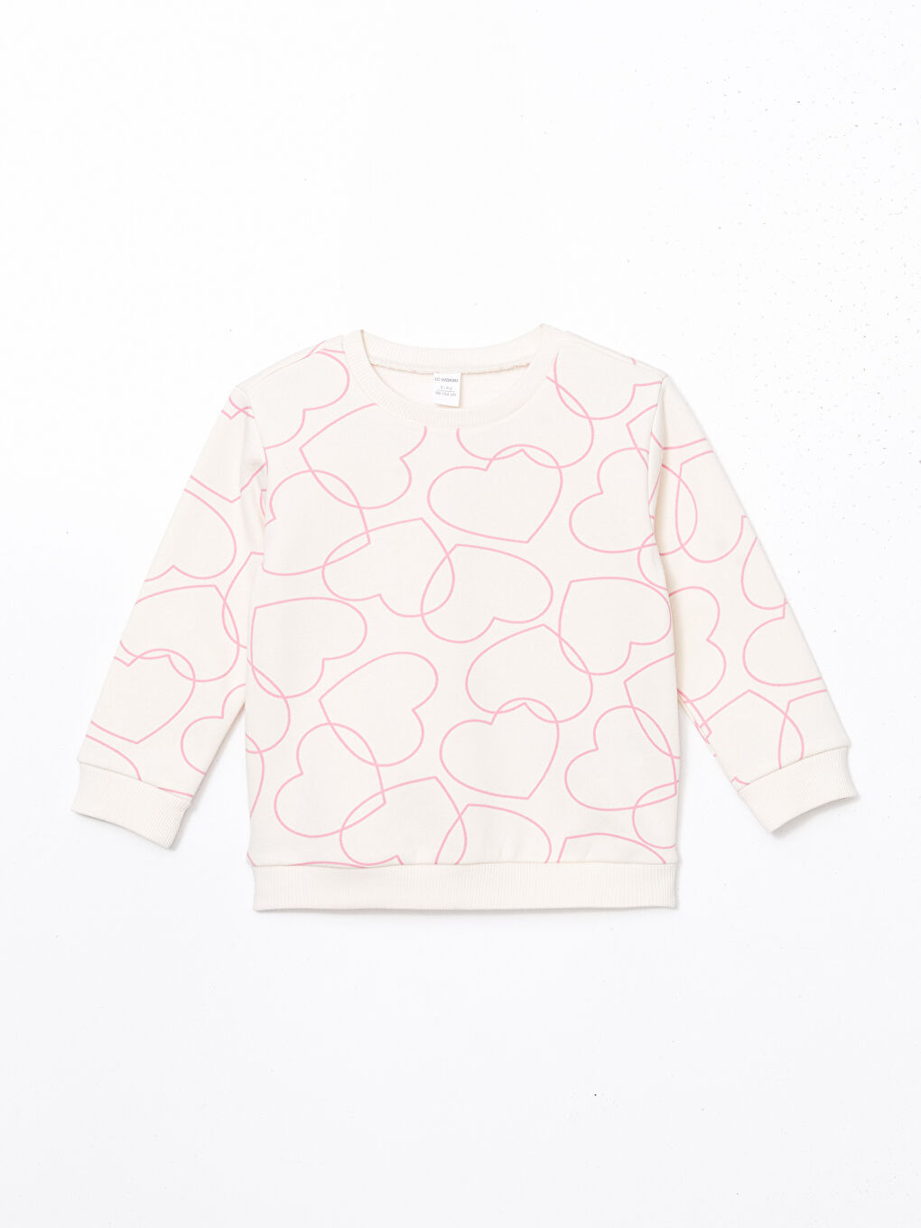 LCW Kids Pembe Bisiklet Yaka Baskılı Kalın Kız Çocuk Sweatshirt 2'li - 3