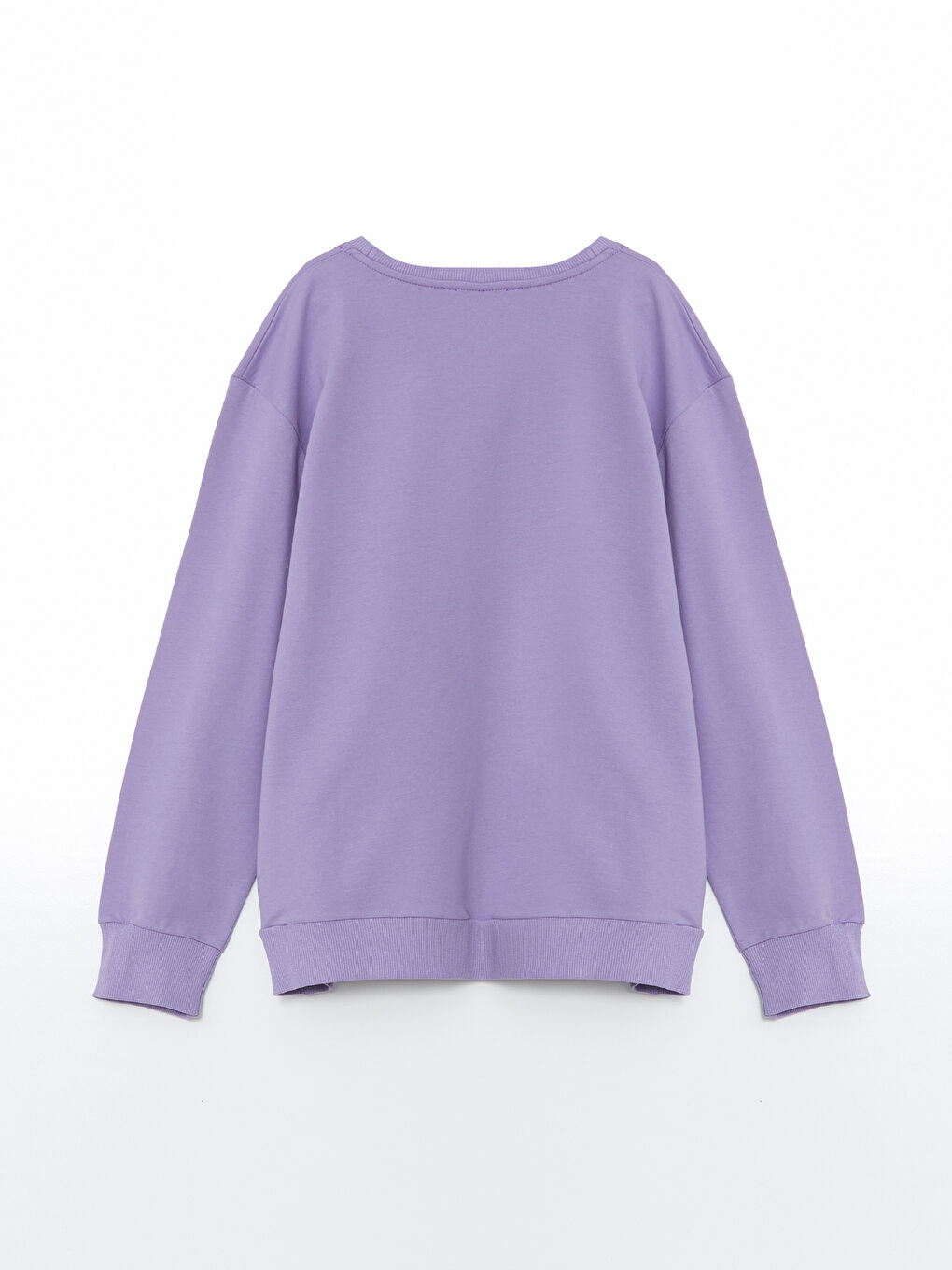 LCW Kids Lila Bisiklet Yaka Çiçekli Kız Çocuk Sweatshirt - 1