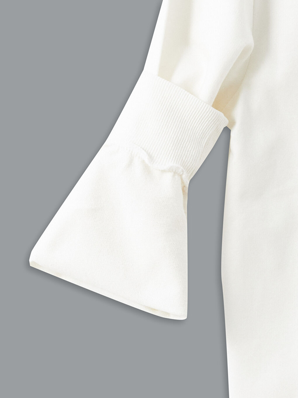 Ekru Bisiklet Yaka Baskılı Kız Çocuk Sweatshirt-2