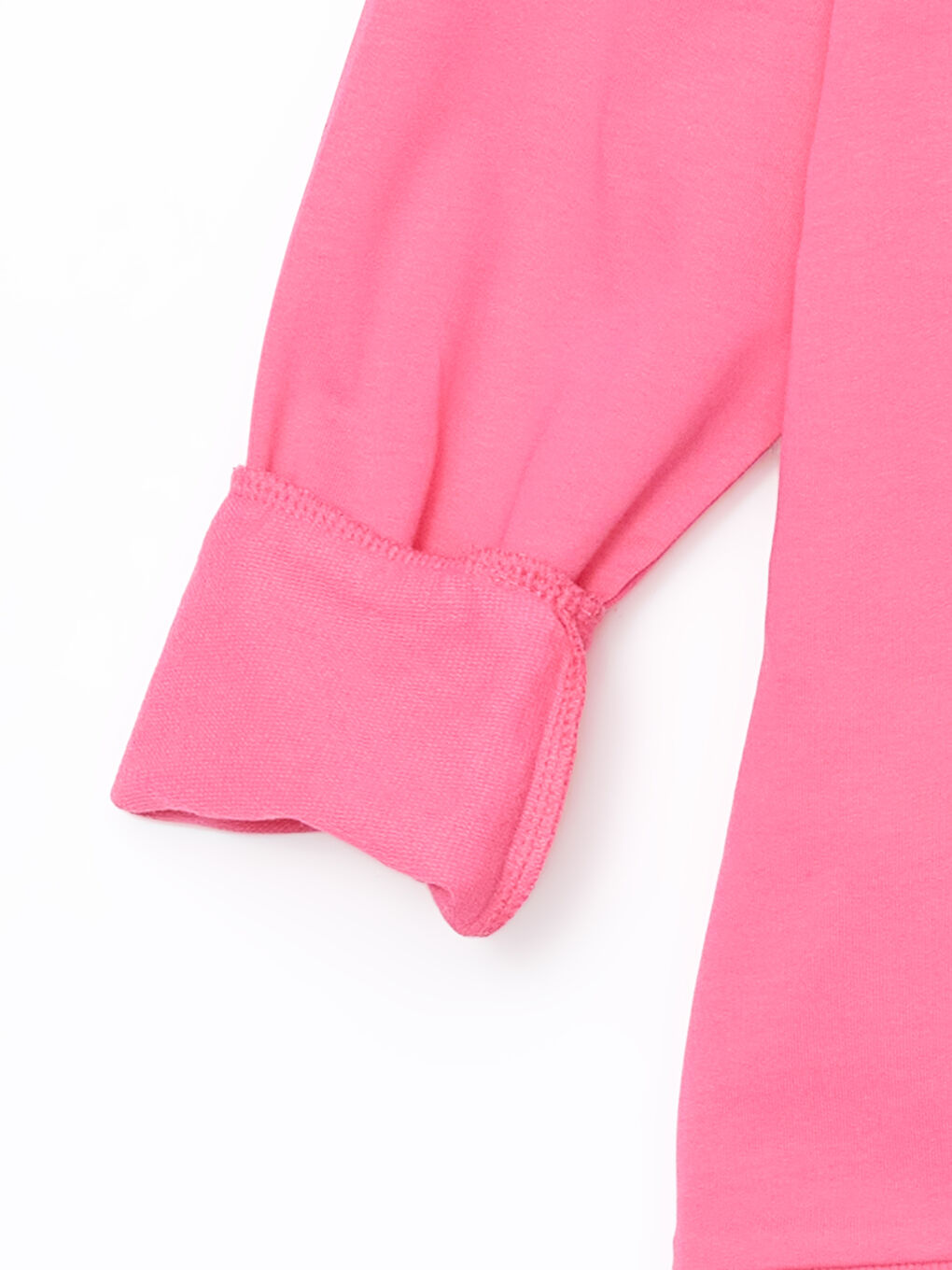 LCW Kids Pembe Bisiklet Yaka Kız Çocuk Sweatshirt - 1