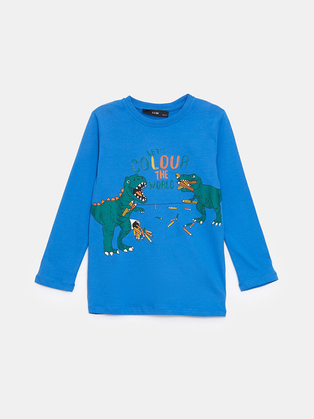 LCW Kids Mavi Bisiklet Yaka Erkek Çocuk Pijama Takımı - 1