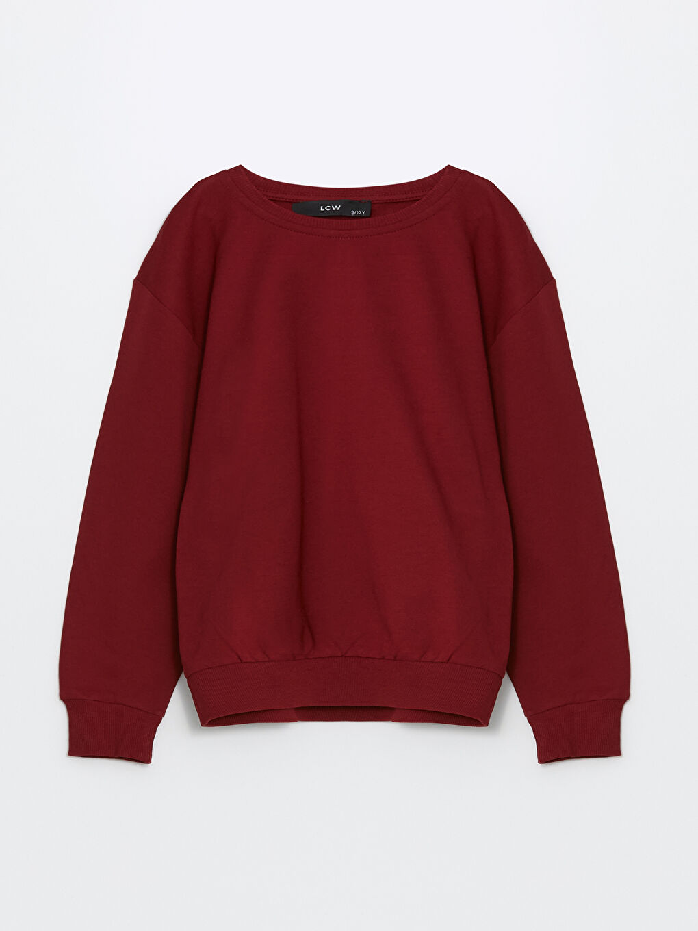 LCW Kids Bordo Bisiklet Yaka Erkek Çocuk Sweatshirt