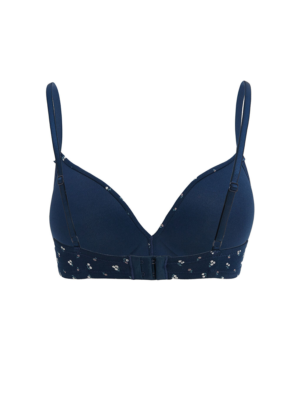 Lacivert Balensiz Dolgusuz Çiçekli Sütyen-1