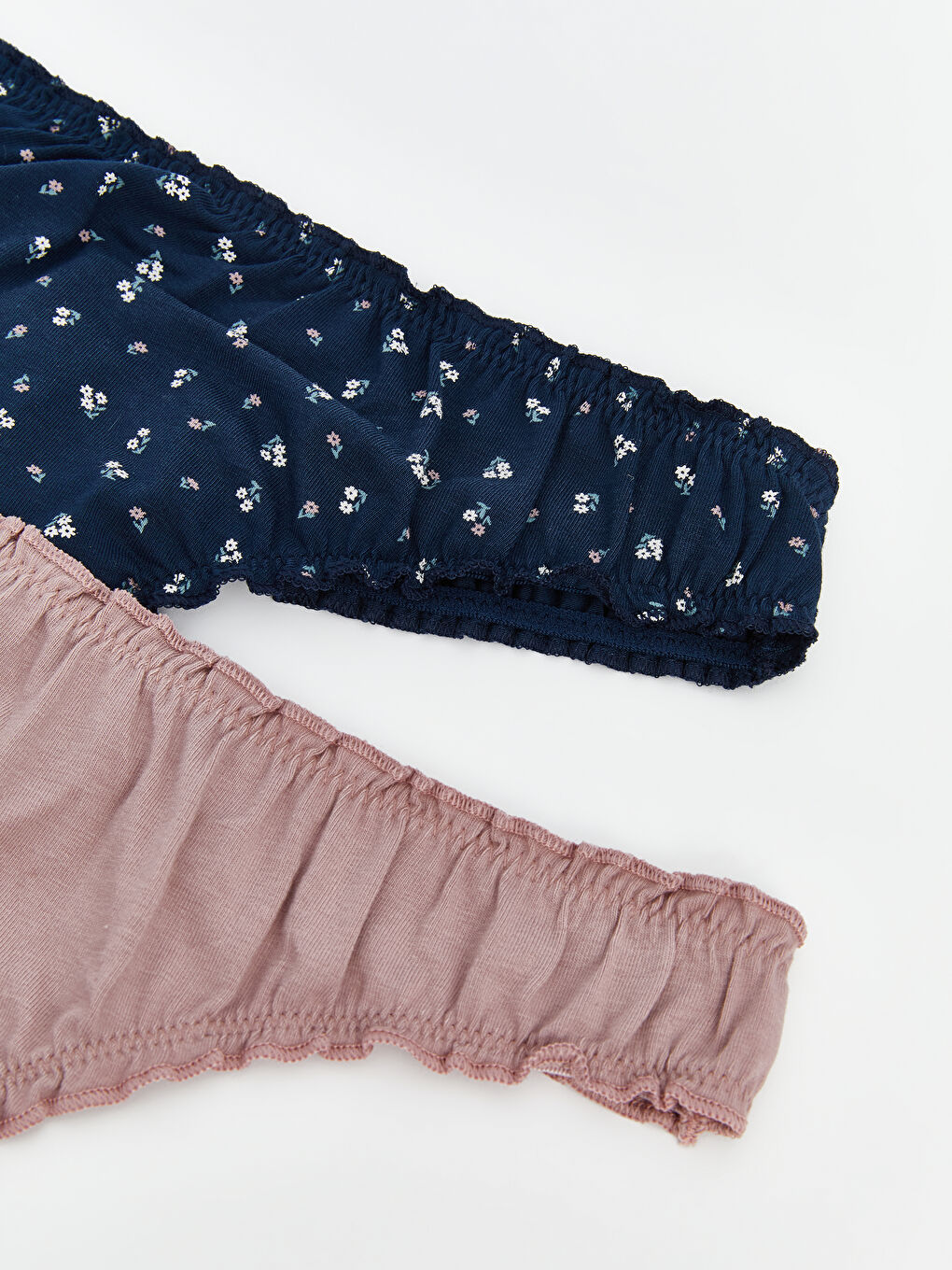 Lacivert Çiçekli Tanga Külot 2'li-2