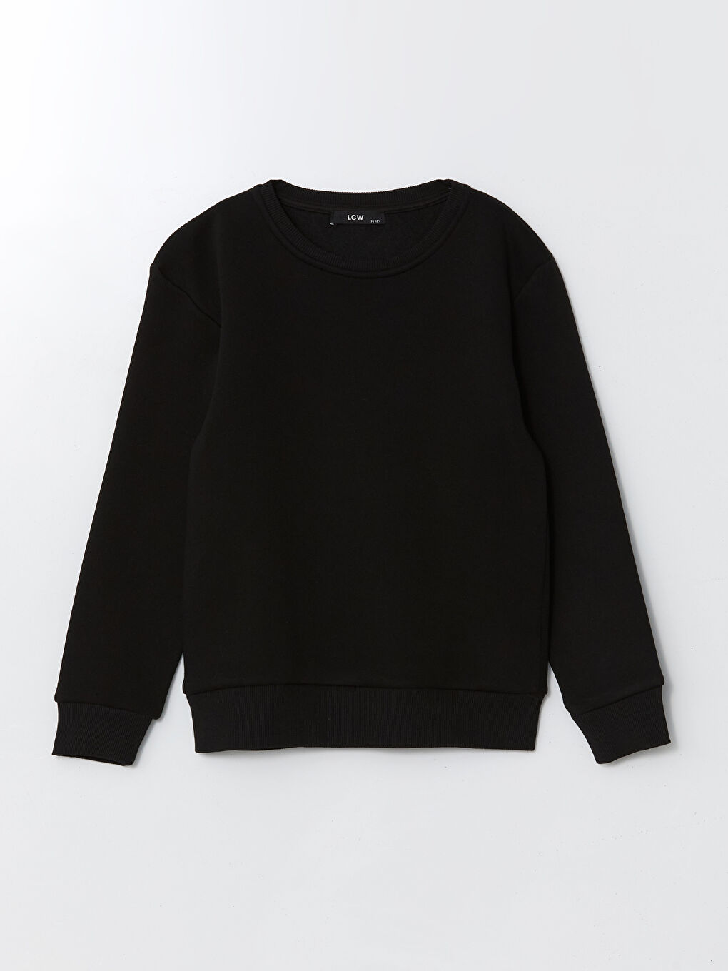 LCW Kids Siyah Bisiklet Yaka Erkek Çocuk Sweatshirt