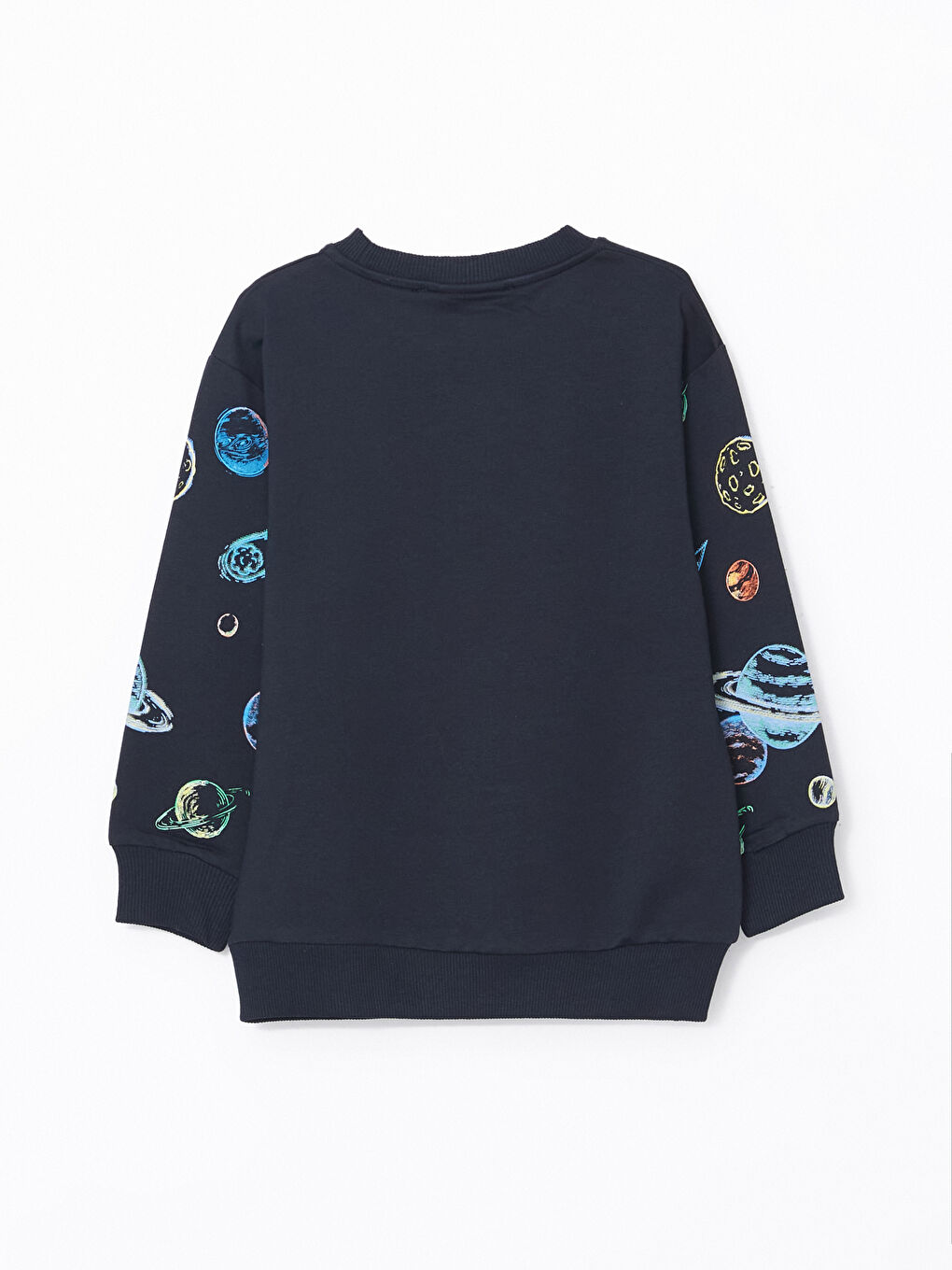 Lacivert Bisiklet Yaka Baskılı Erkek Bebek Eşofman Takım-3