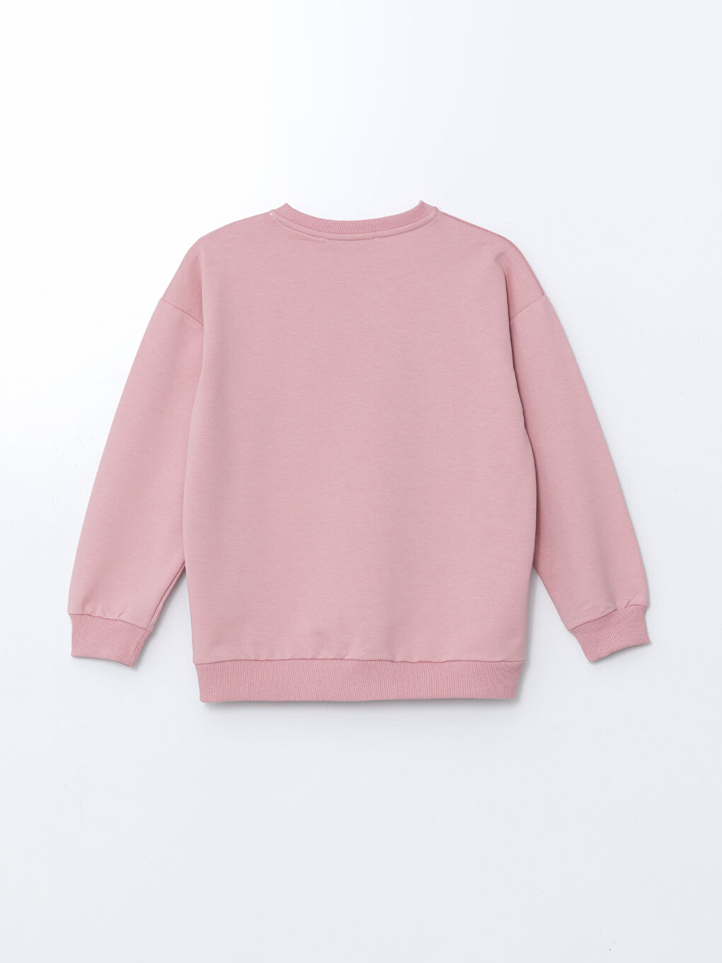 LCW Kids Pembe Bisiklet Yaka Baskılı Kız Çocuk Sweatshirt - 1