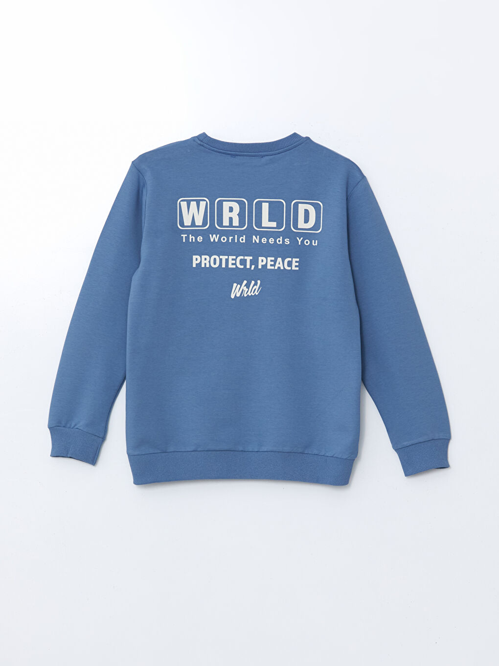 LCW Kids Petrol Bisiklet Yaka Baskılı Erkek Çocuk Sweatshirt - 1