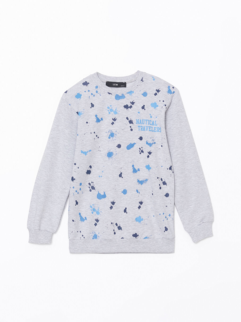 LCW Kids Gri Bisiklet Yaka Erkek Çocuk Sweatshirt ve Eşofman Alt - 1