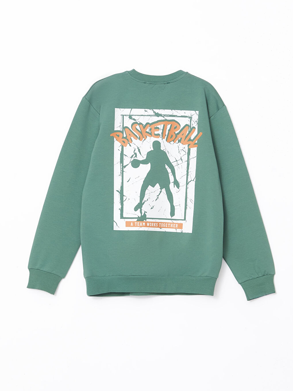 LCW Kids Haki Bisiklet Yaka Baskılı Erkek Çocuk Sweatshirt - 1