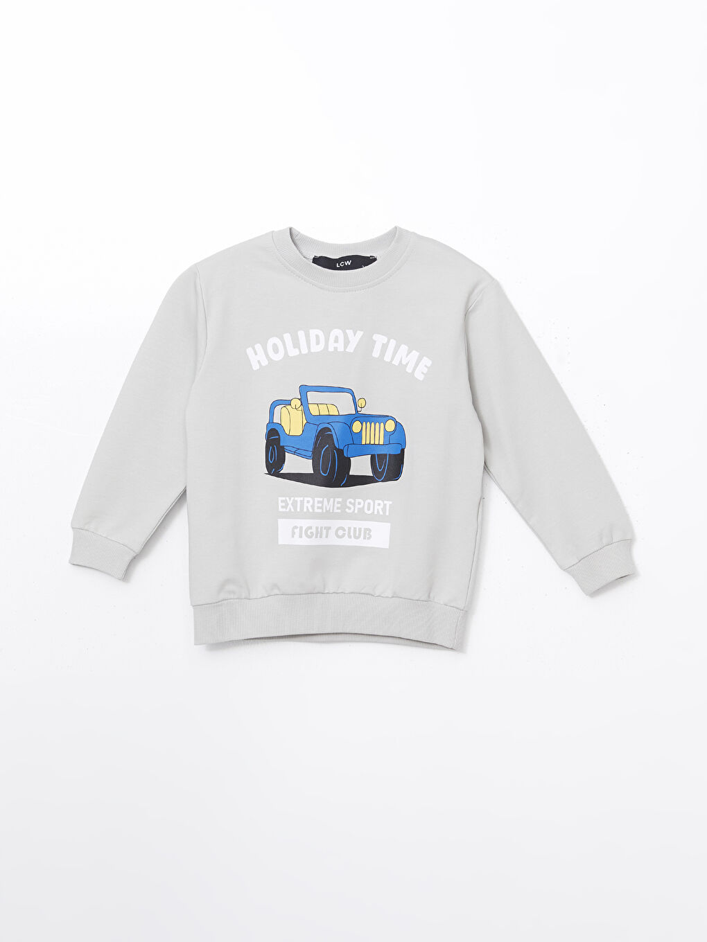 LCW baby Gri Bisiklet Yaka Erkek Bebek Sweatshirt