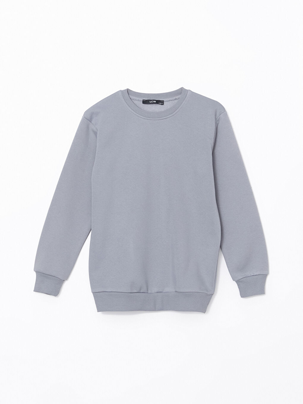 LCW Kids Antrasit Bisiklet Yaka Erkek Çocuk Sweatshirt