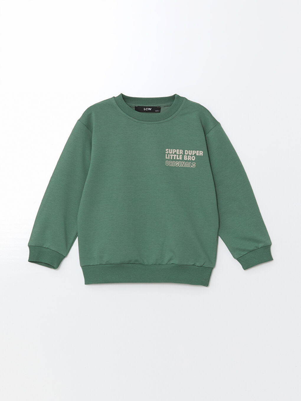 LCW baby Haki Bisiklet Yaka Erkek Bebek Sweatshirt 2'li - 1