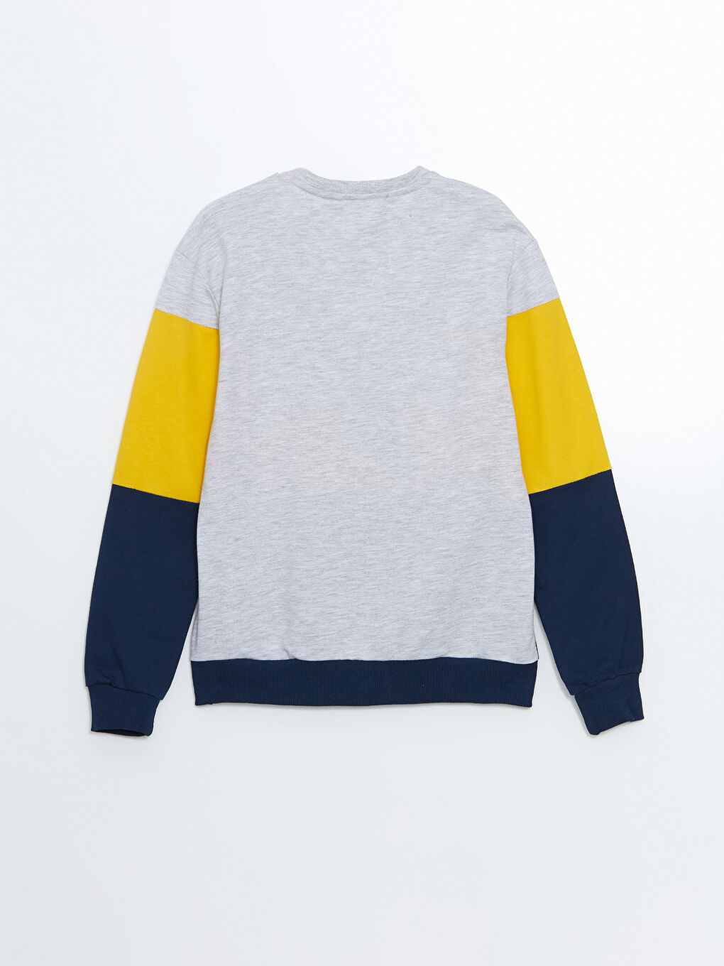 LCW Kids Gri Bisiklet Yaka Baskılı Erkek Çocuk Sweatshirt - 1