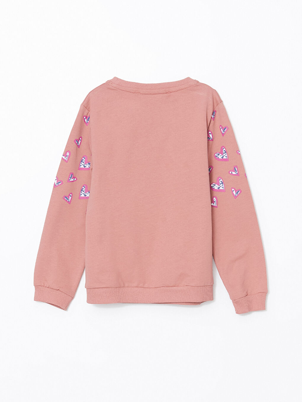 LCW Kids Pembe Bisiklet Yaka Baskılı Kız Çocuk Sweatshirt - 2