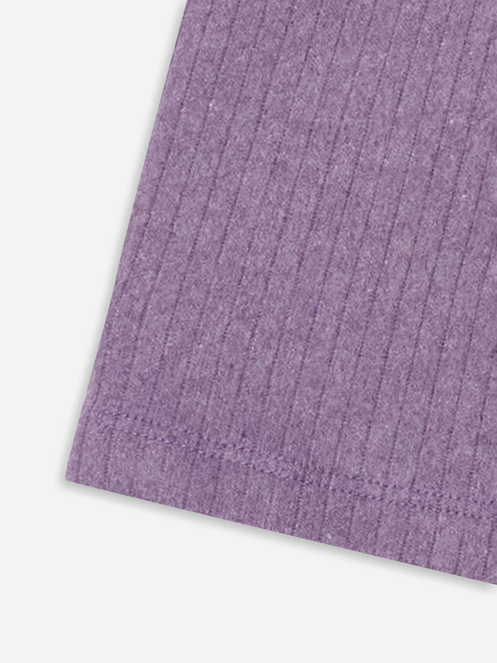 Lila Bisiklet Yaka Basic Kız Çocuk Tişört ve Pantolon 2'li-7