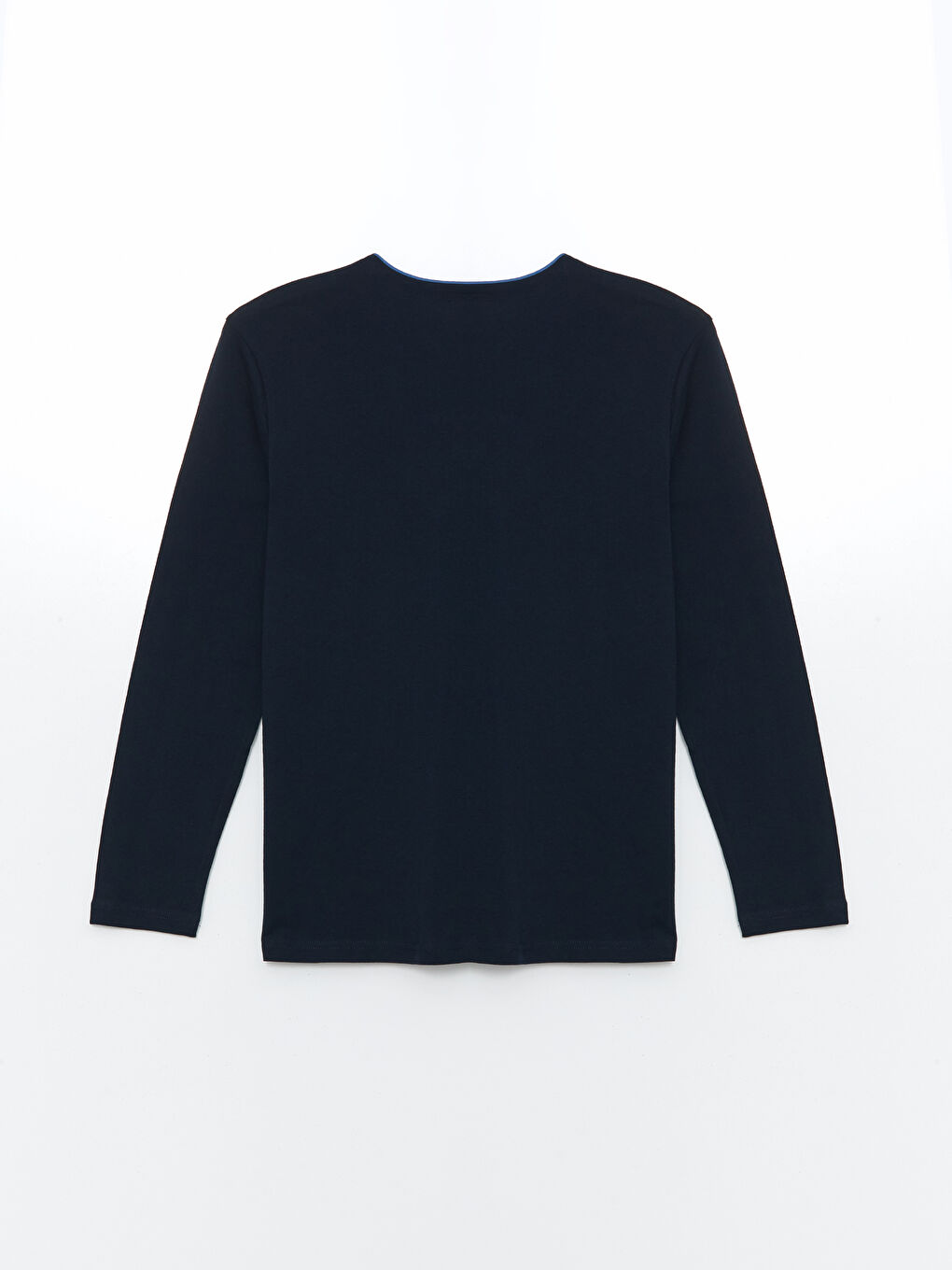 Lacivert V Yaka Uzun Kollu Erkek Pijama Üst-1