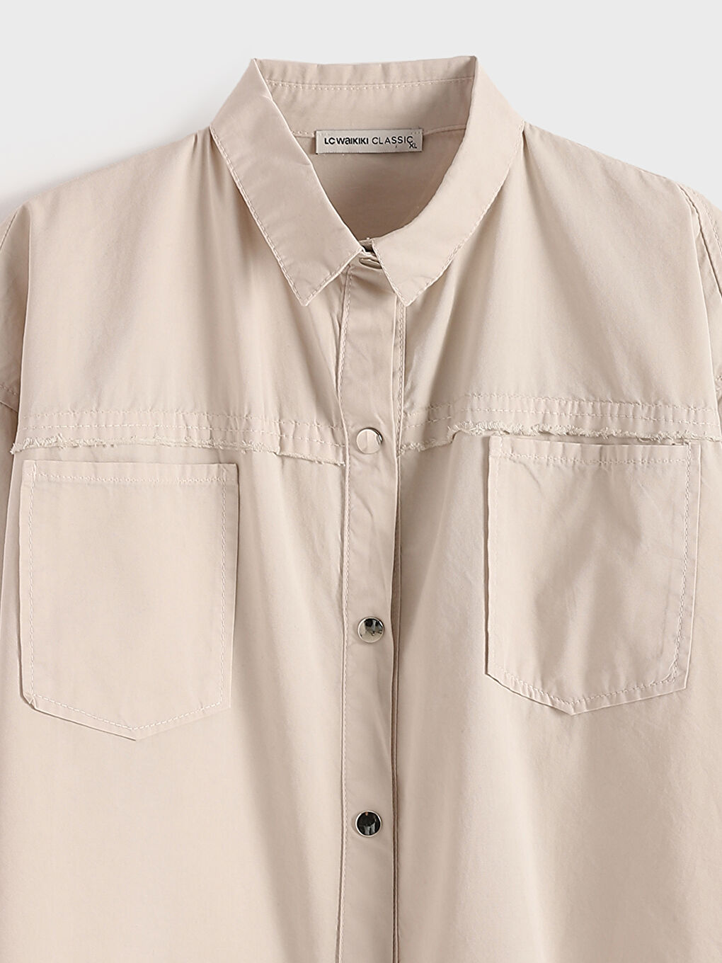 Plain Long Sleeve Oversize Women's Shirt-5