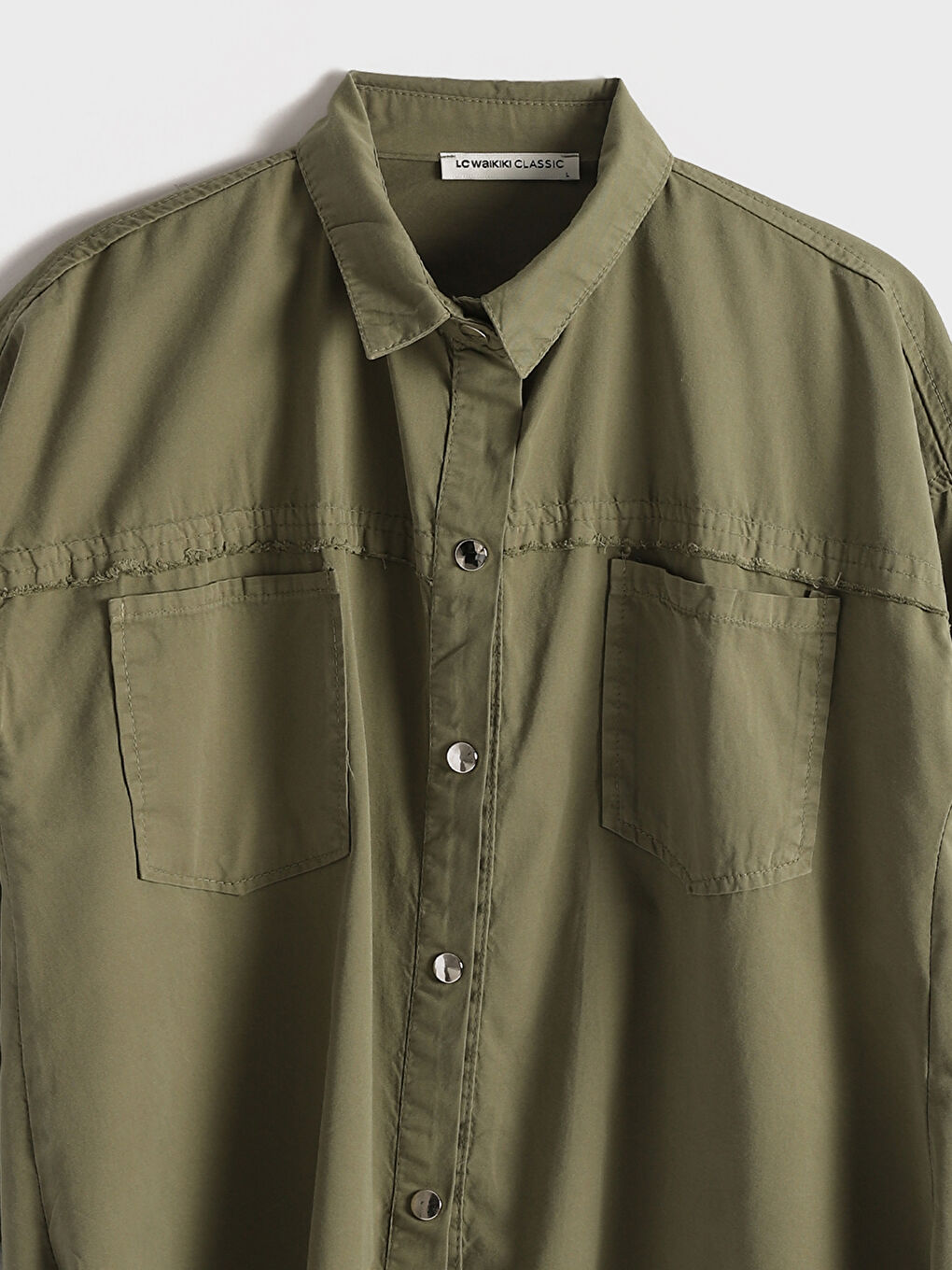 Plain Long Sleeve Oversize Women's Shirt-9