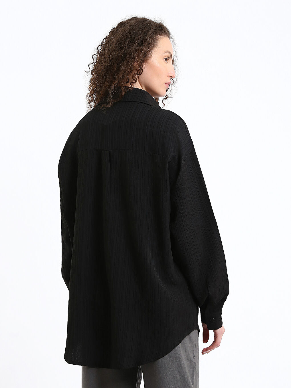 Oversize Textured Women's Shirt-4