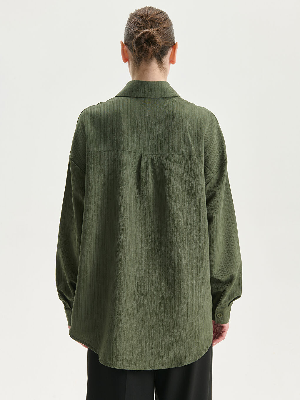 Oversize Textured Women's Shirt-3