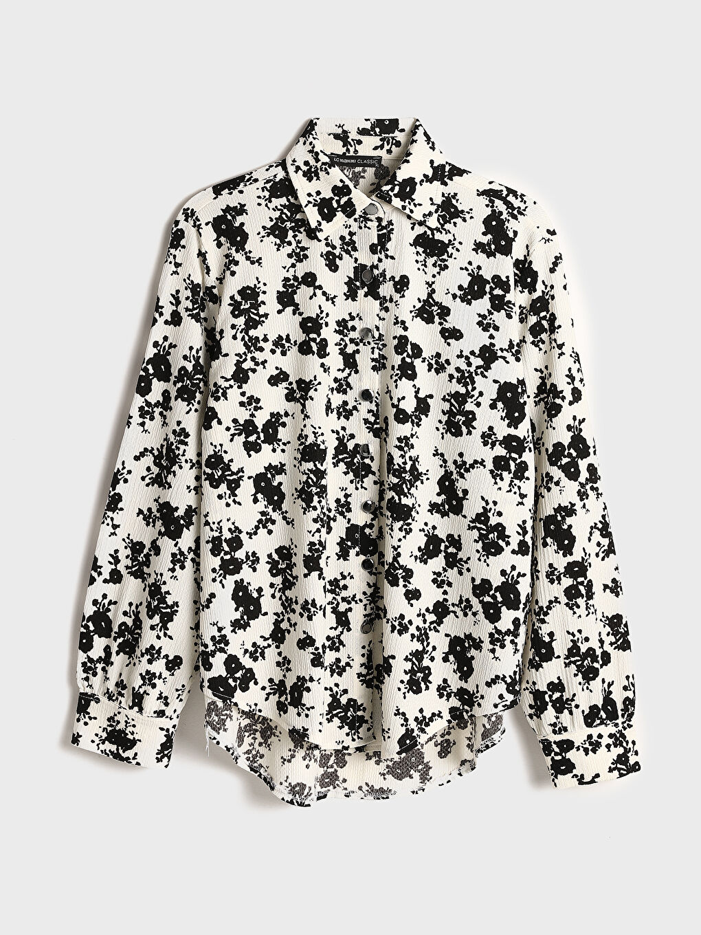 Collared Neck Long Sleeve Women's Shirt-4